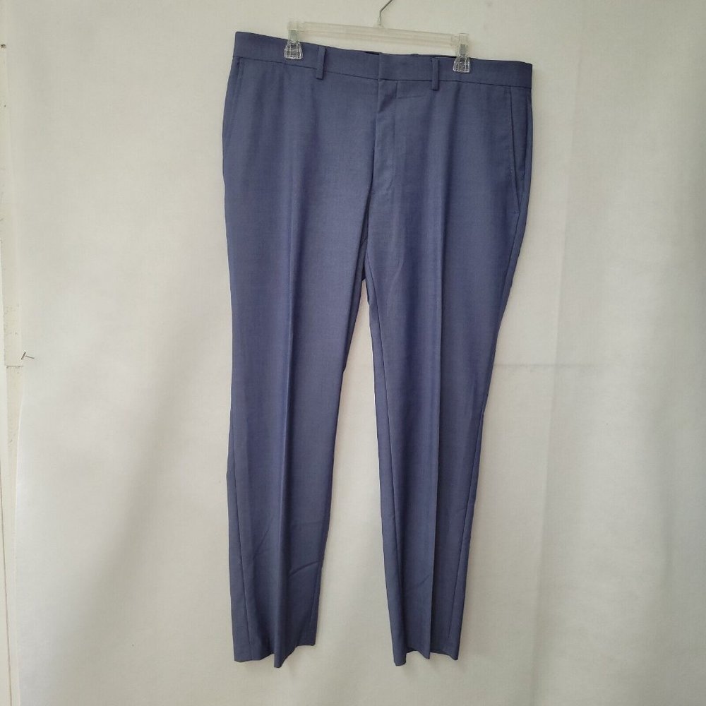 Madison Pant Mens‎ 38x30 Blue Flat Front Dress Trouser Business Lightweight Golf